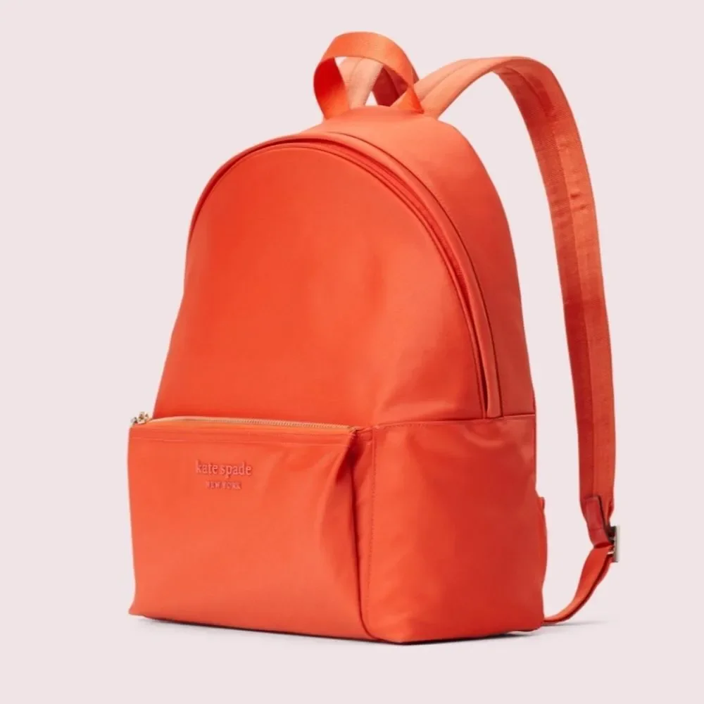 Kate Spade large orange nylon backpack